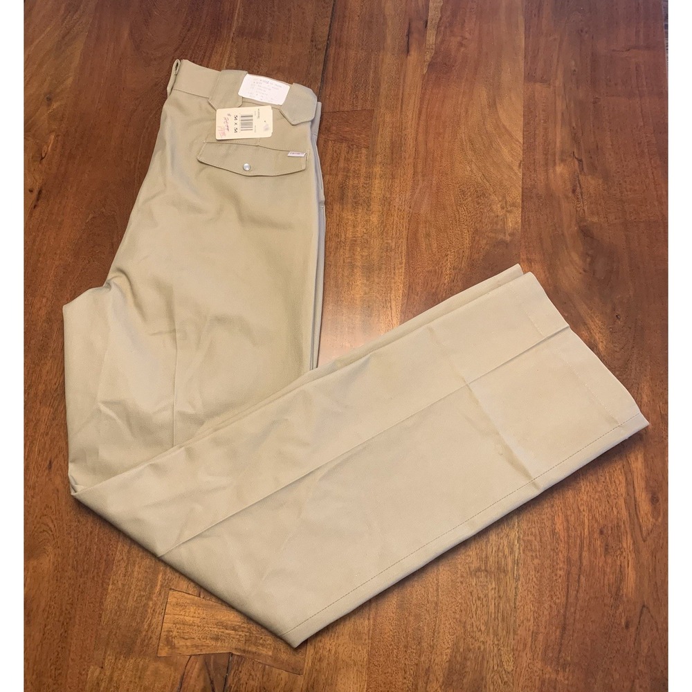 Vintage Carhartt Work Pants NEW Mens 34x34 Khaki Pearl Snap Western Made in USA
